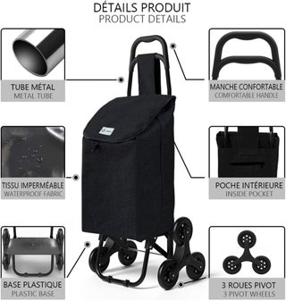 Carrello Spesa Saliscale Pieghevole 32L