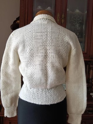 Cardigan donna anni '70 panna