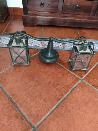 Lámpara de pared doble estilo rústico