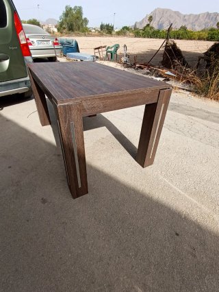 Mesa comedor extensible madera y metal