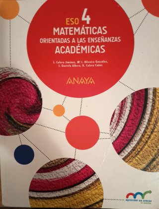 Matemáticas 4 ESO Anaya