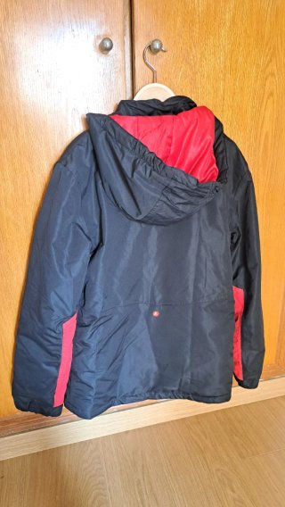 Chaqueta Nieve Mountain Negra y Roja, Talla 16
