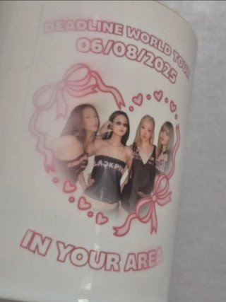 Tazza Blackpink con cuore rosa con difetto