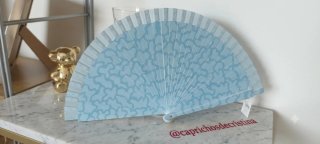 Abanico de madera con estampado.SOLO ENVIO