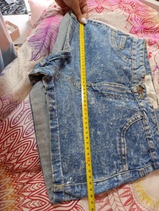 Conjunto blusa Blanca y Shorts Vaqueros