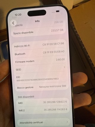iPhone 16 Pro 256GB Nero - Gar. 12 Mesi