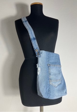 Borsa handmade uncinetto 2 in 1 jeans trasformabil