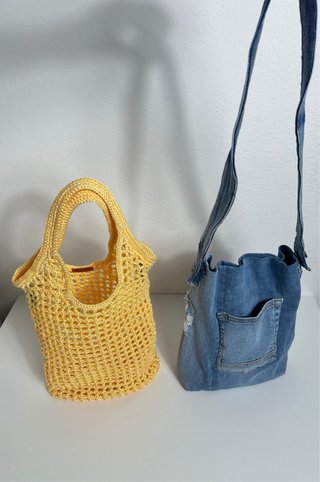 Borsa handmade uncinetto 2 in 1 jeans trasformabil