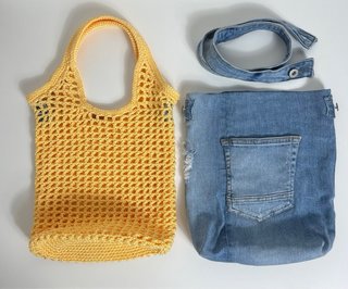 Borsa handmade uncinetto 2 in 1 jeans trasformabil