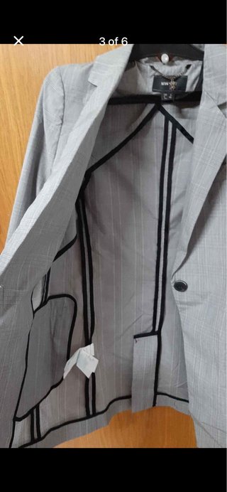 americana cuadros gris Talla S