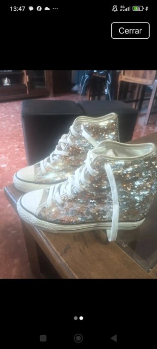 Tipo Converse Lentejuelas Talla 39 Doradas/Platea