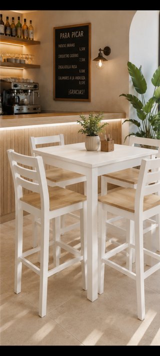 Taburete de bar de madera (mínimo 6)