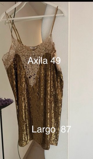 Vestido mini lentejuelas y encaje  Zara  Colección