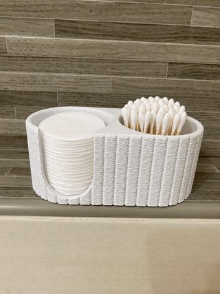 Porta Cotton Fioc e Dischetti e Rigato Bianco