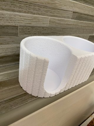 Porta Cotton Fioc e Dischetti e Rigato Bianco