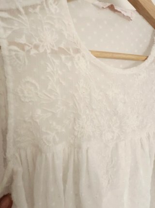 Top Zara Blanco Encaje