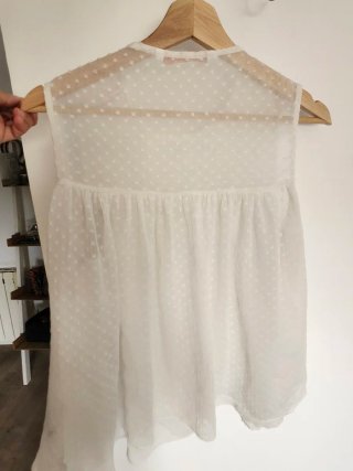 Top Zara Blanco Encaje