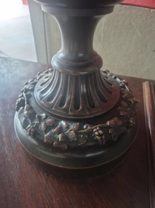 Jarrón Bronce Antiguo Cupido