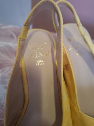 Scarpe donna zeppa gialle tacco alto