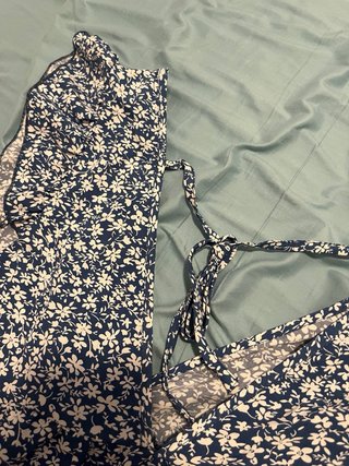 Vestido Verano Mujer Azul Flores