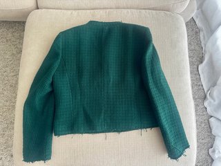 Chaqueta Zara Tweed Verde Botones Dorados