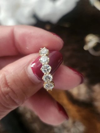 Anillo Oro 18k Diamantes Naturales Talla 7