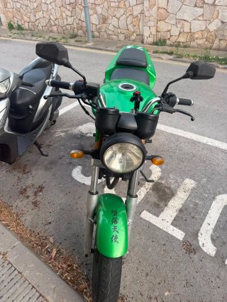 Moto Verde Estilo Naked