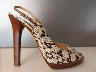 Sandalias Jimmy Choo Tacón Alto Piel Serpiente