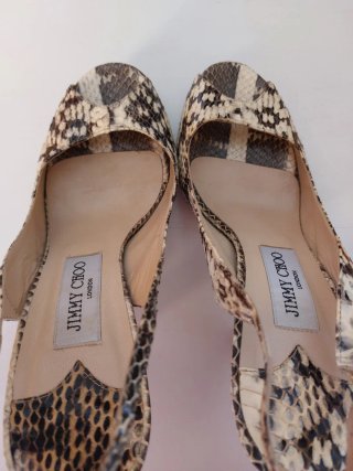 Sandalias Jimmy Choo Tacón Alto Piel Serpiente