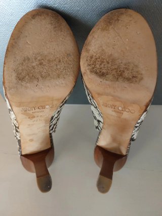 Sandalias Jimmy Choo Tacón Alto Piel Serpiente