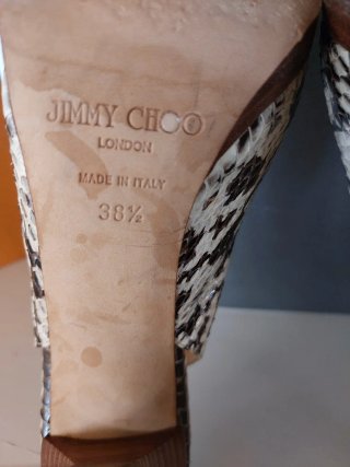 Sandalias Jimmy Choo Tacón Alto Piel Serpiente