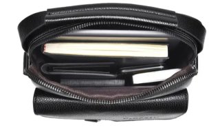 Bolso bandolera cuero sintético negro