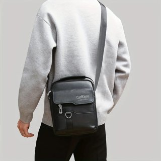 Bolso bandolera cuero sintético negro