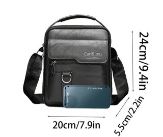 Bolso bandolera cuero sintético negro