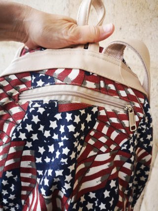 Mochila bandera USA con bolsillos