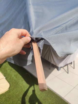 Parasol excéntrico 3x4 beige/marrón