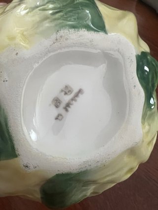 Ciotola in ceramica verde e gialla