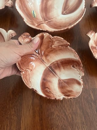 Set 7 Piatto Foglia Ceramica