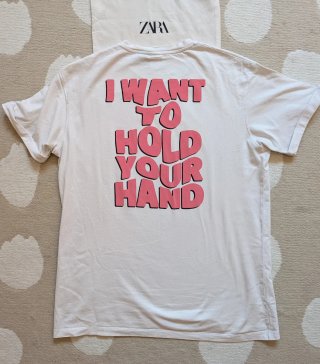 Camiseta blanca hombre Zara The Beatles Talla L