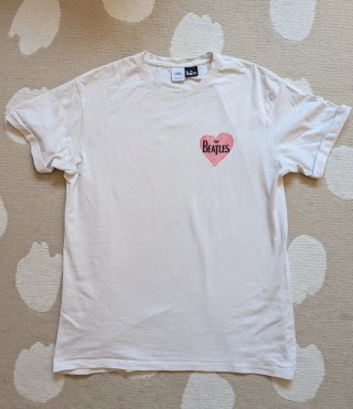 Camiseta blanca hombre Zara The Beatles Talla L
