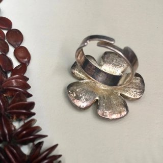 Conjunto Gargantilla semillas y Anillo esmaltado