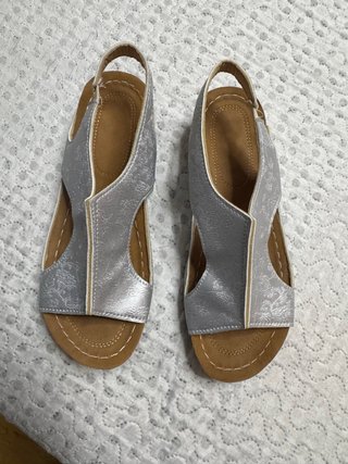 Sandalias Plataforma Plateadas