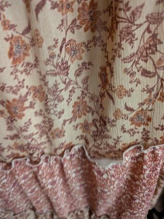 Falda larga floral volantes