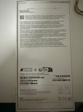 iPhone 16 Pro Max 256GB Negro