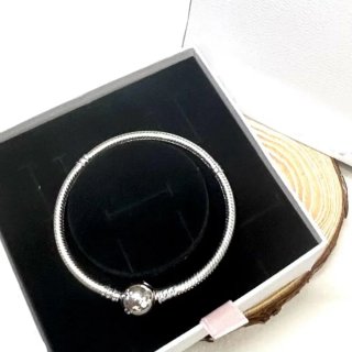 Pulsera Serpiente Mickey Brillantes Plata