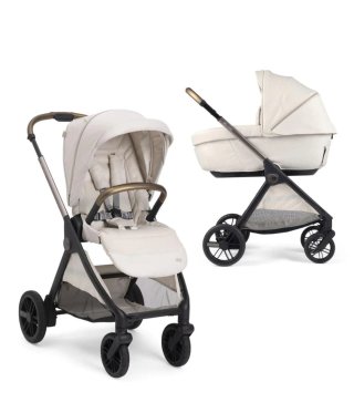 Carrito de bebé 2 piezas beige y dorado