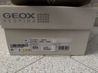 Geox Scarpe Stringate Uomo Suede Grigio Taglia 45