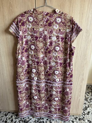 Vestido estampado aba morado y beige