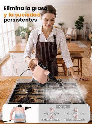 Limpiador a Vapor Portátil 10s Calentamiento 1350W