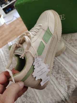 Zapatillas Saye Mujer Blancas y Verdes